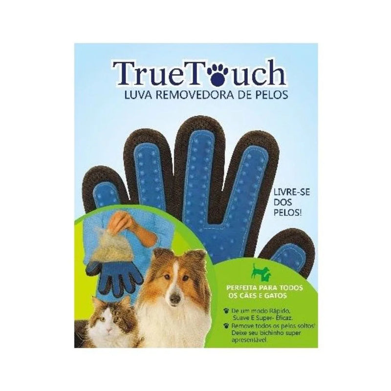 Luva/escova magnetica tira pelos para cães e gatos