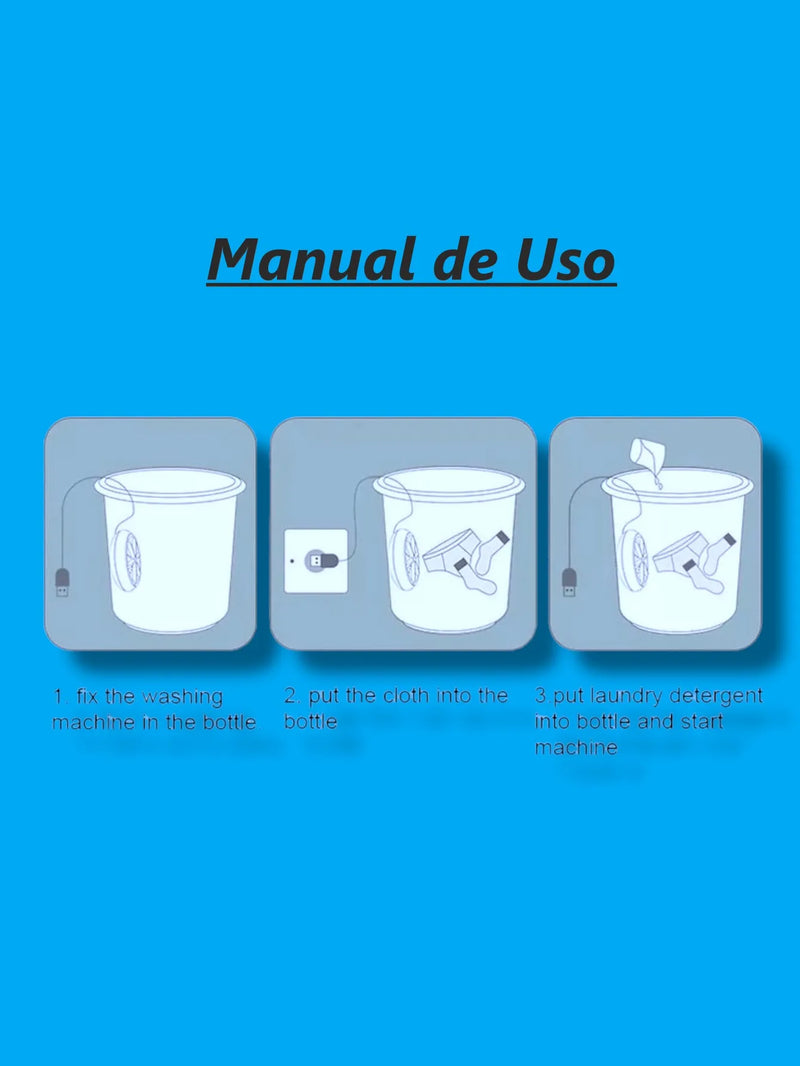 Mini máquina de lavar roupa USB rotativa e portátil para roupas íntimas, meias e roupas pequenas - Produto no Brasil