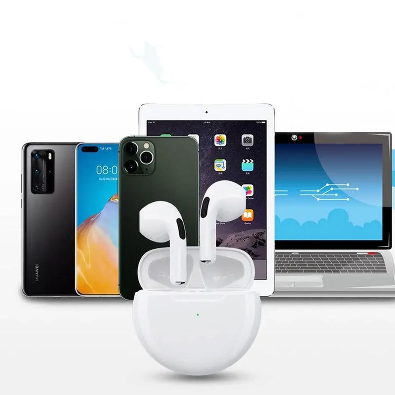 Fone de ouvido sem fio PRO 6 TWS Hi-fi Esportivo - Estilo Apple