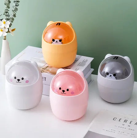 Mini lixeira compacta de gatinho para computador quarto infantil - Produto no Brasil