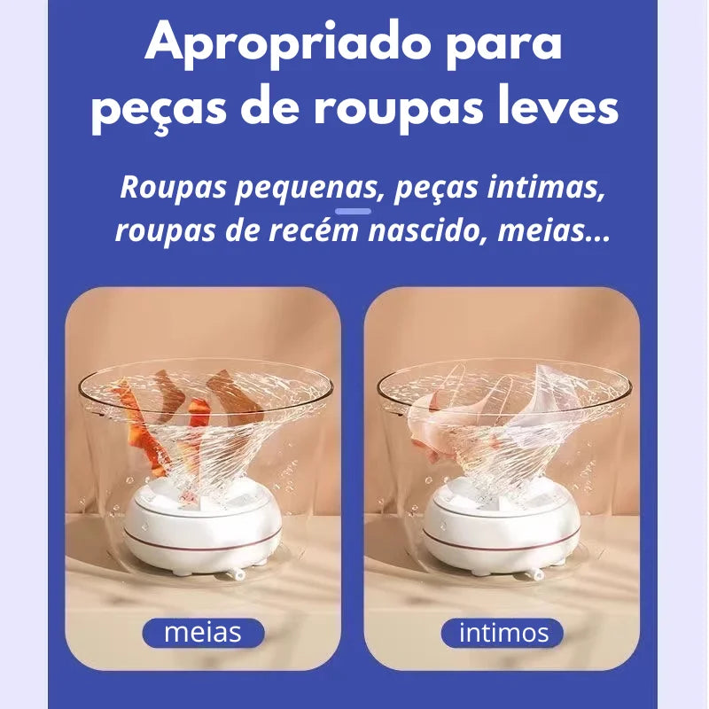 Mini máquina de lavar roupa USB rotativa e portátil para roupas íntimas, meias e roupas pequenas - Produto no Brasil
