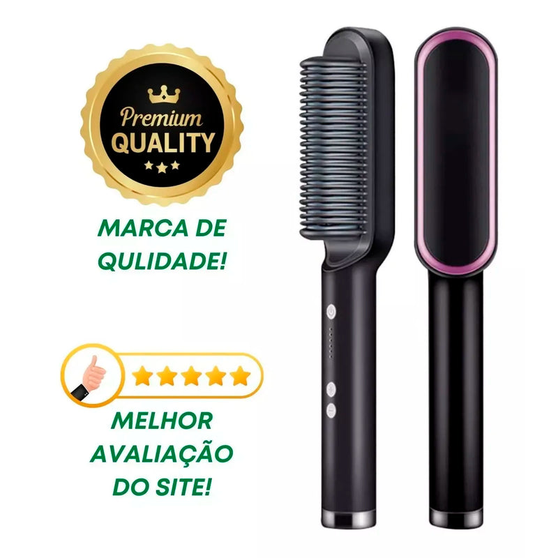 Escova elétrica multifuncional para alisar, secar e modelar cabelos - Bivolt