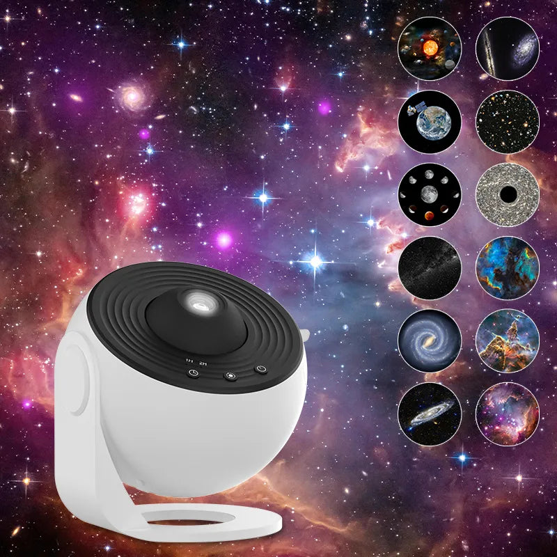 Projetor planetário para crianças e decoração - Giratório 360° com 12 cenários