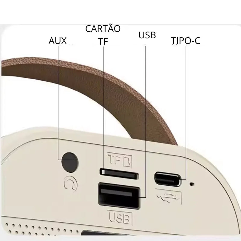 Kit Karaokê com 1 caixa de som recarregável, 2 Microfones e Bluetooth - Produto no Brasil