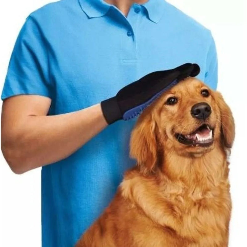 Luva/escova magnetica tira pelos para cães e gatos