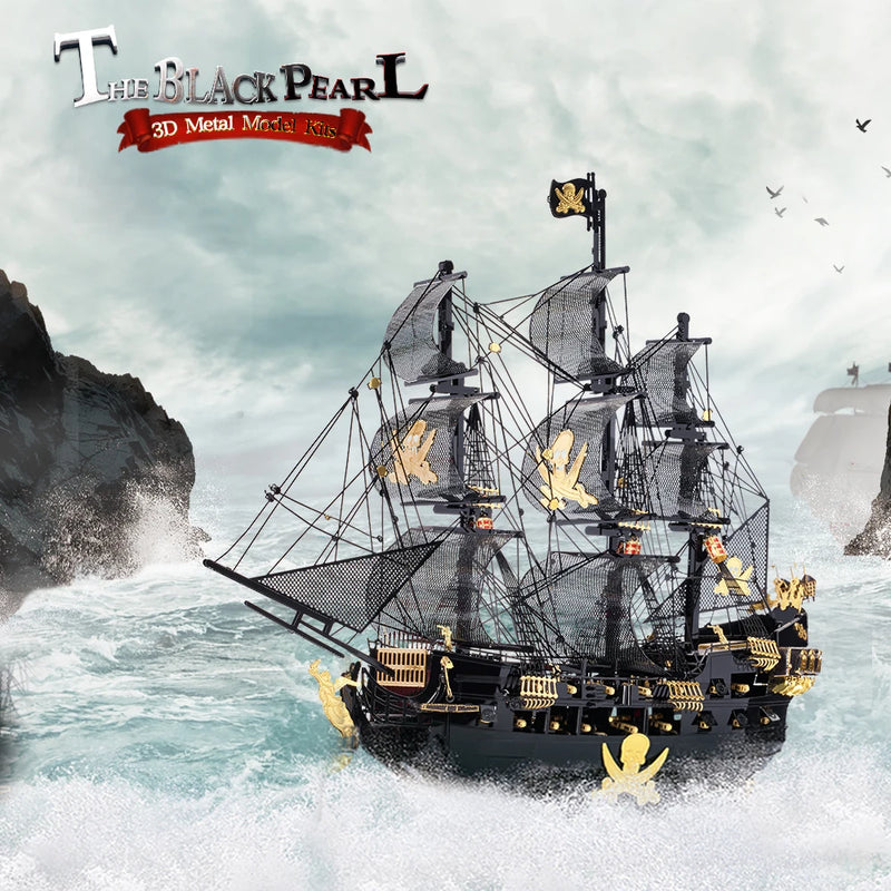 Navio pirata em metal para colecionadores