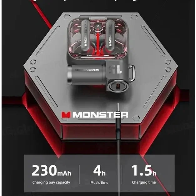 Fones de ouvido Monster-XKT15 com bluetooth para Jogos, som Hi-fi stereo e cancelamento de ruídos
