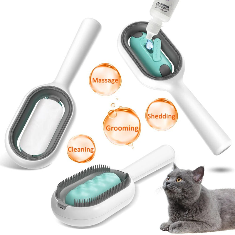 Escova Pet 4X1: Removedor de pelos com massagem  para cães e gatos com tanque de água