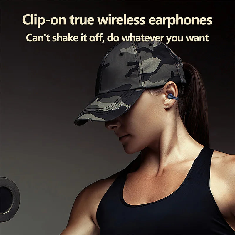 Fones de ouvido esportivo sem fio Bluetooth 5.3 por condução óssea