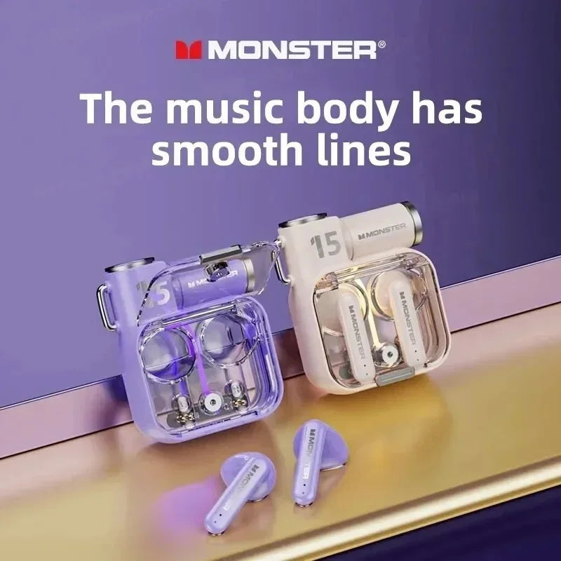 Fones de ouvido Monster-XKT15 com bluetooth para Jogos, som Hi-fi stereo e cancelamento de ruídos