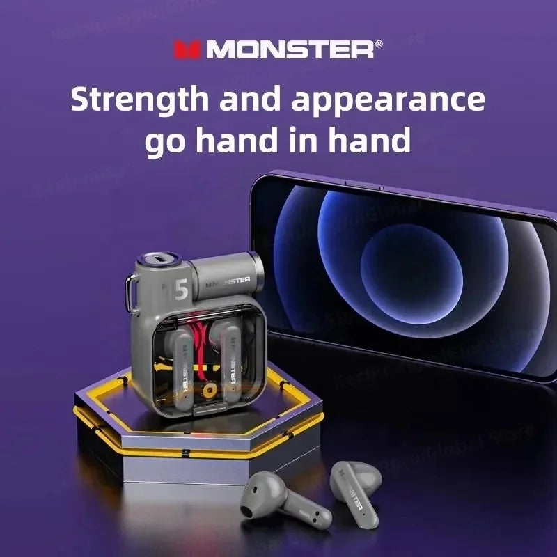 Fones de ouvido Monster-XKT15 com bluetooth para Jogos, som Hi-fi stereo e cancelamento de ruídos