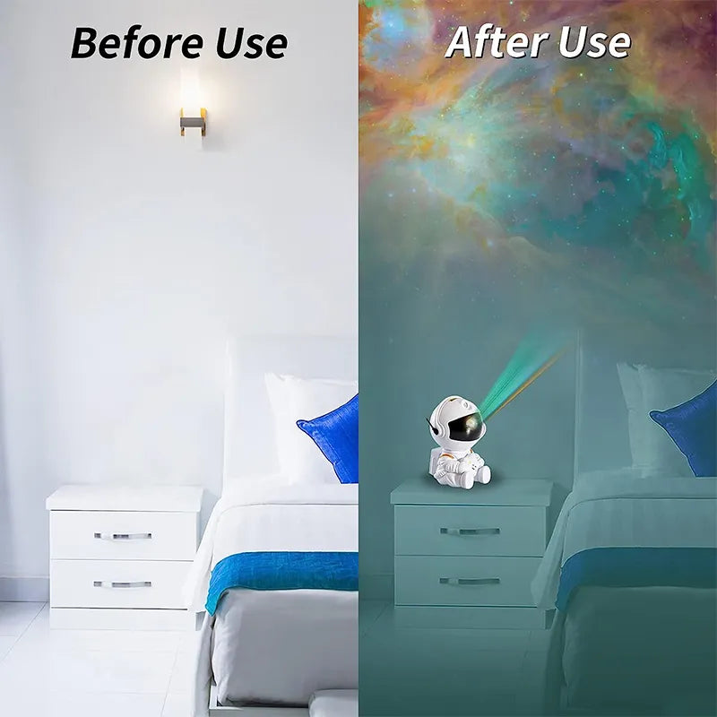 Projetor Astronauta com estrela/Astronauta com guitarra - LED Luz noturna/céu estrelado para decoração de quarto, casa e presente