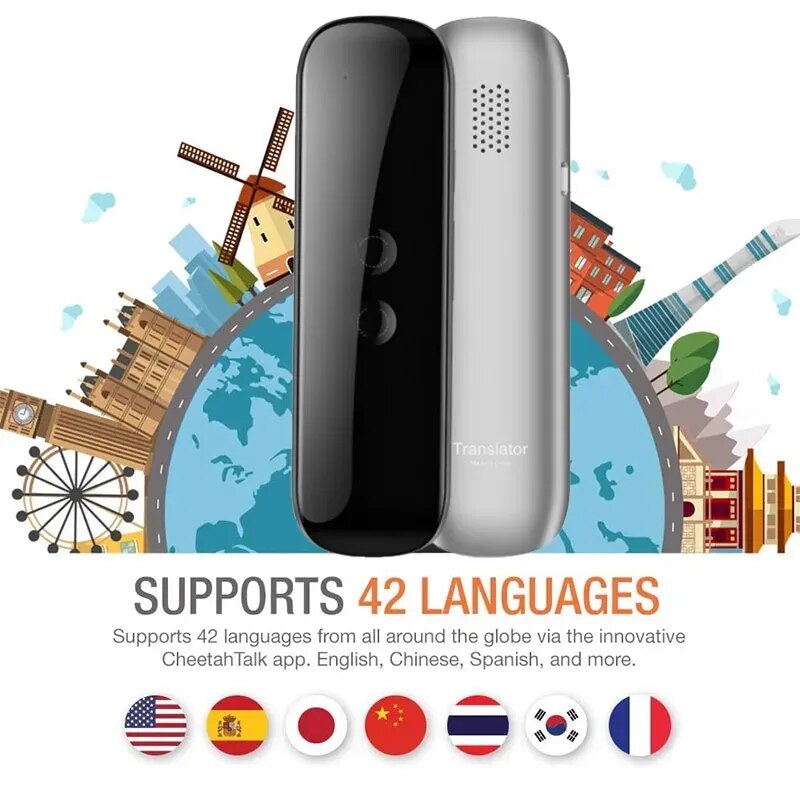 Tradutor de voz em tempo real multi-diomas para estudo e viagens, 40 idiomas - 2023