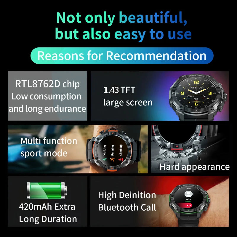 Relógio inteligente à prova d'água com display AMOLED MASX MOSS II - 2024