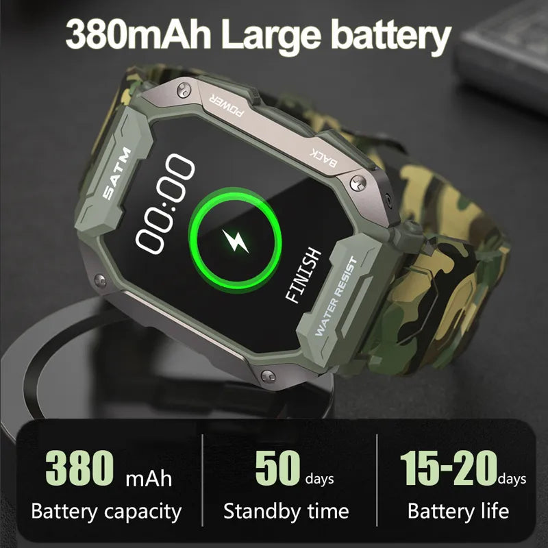 Relógio militar - Esportes ao ar livre, rastreador fitness e monitor de saúde