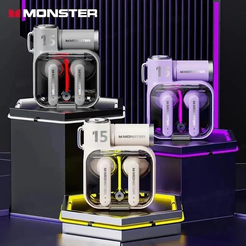 Fones de ouvido Monster-XKT15 com bluetooth para Jogos, som Hi-fi stereo e cancelamento de ruídos
