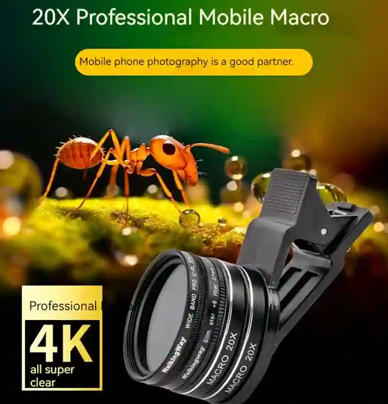 Lente profissional para macrofotografias - 4K 20X 40X 37mm